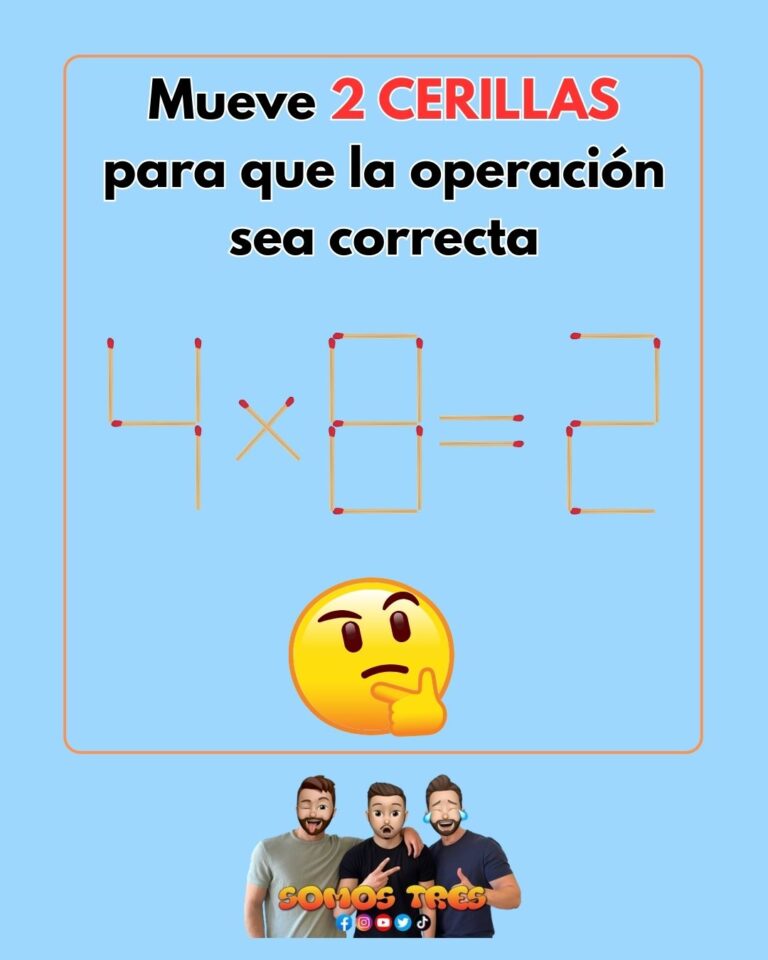 Mueve 2 cerillas para que la operación sea correcta
