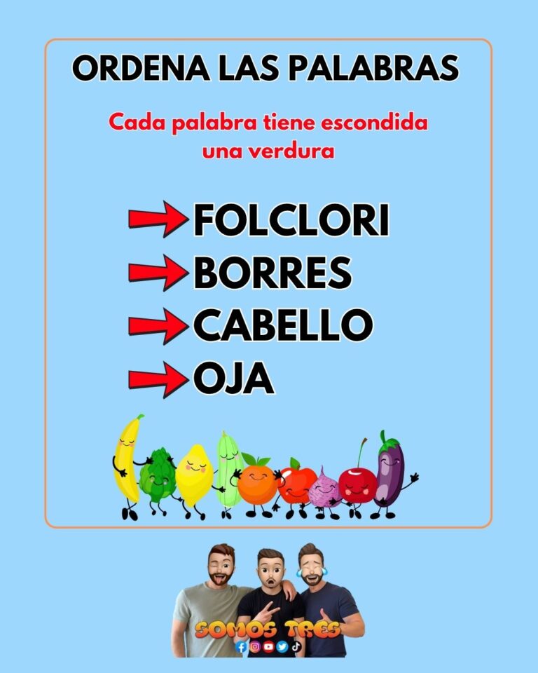 Ordena las palabras (verduras)