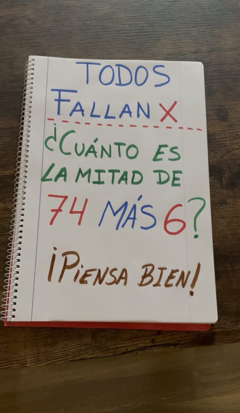 ¿Cuánto es la mitad de 74 más 6?