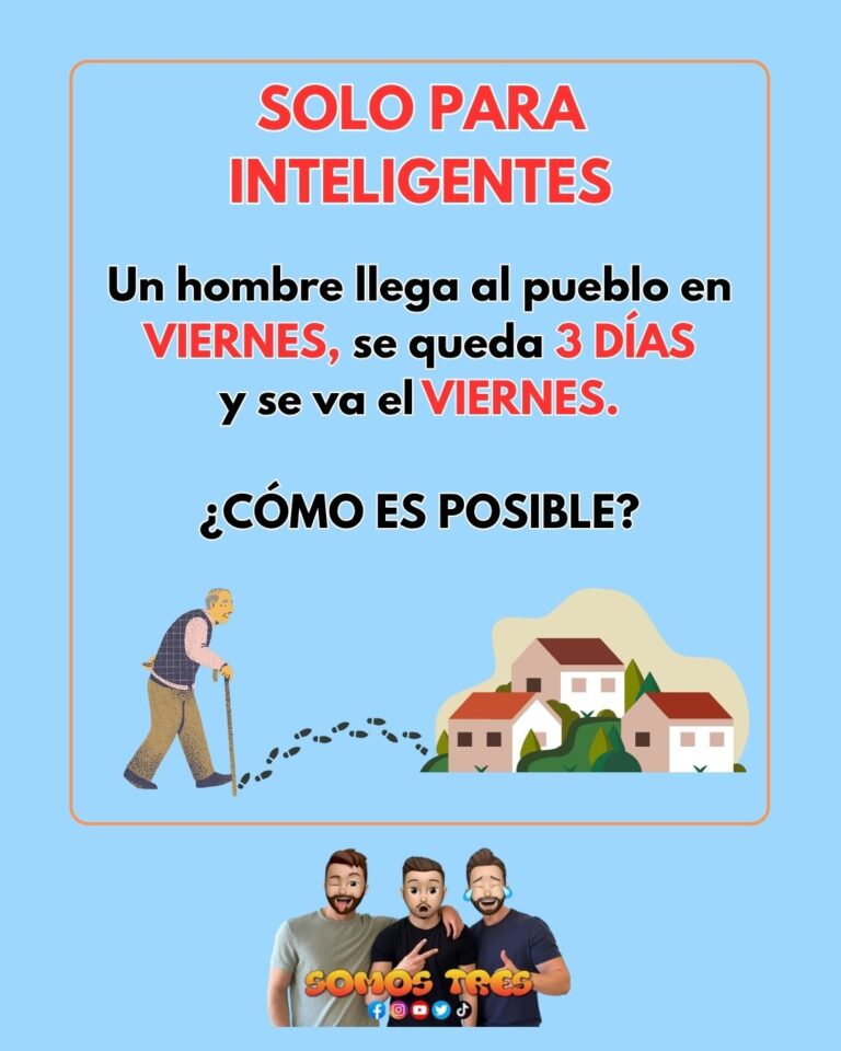 Un hombre llega al pueblo el viernes, se queda 3 días y se va el viernes. ¿Cómo es posible?
