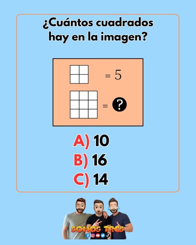 ¿Cuántos cuadrados hay en la imagen?